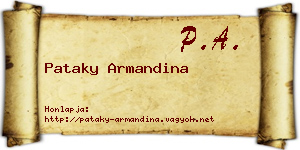 Pataky Armandina névjegykártya